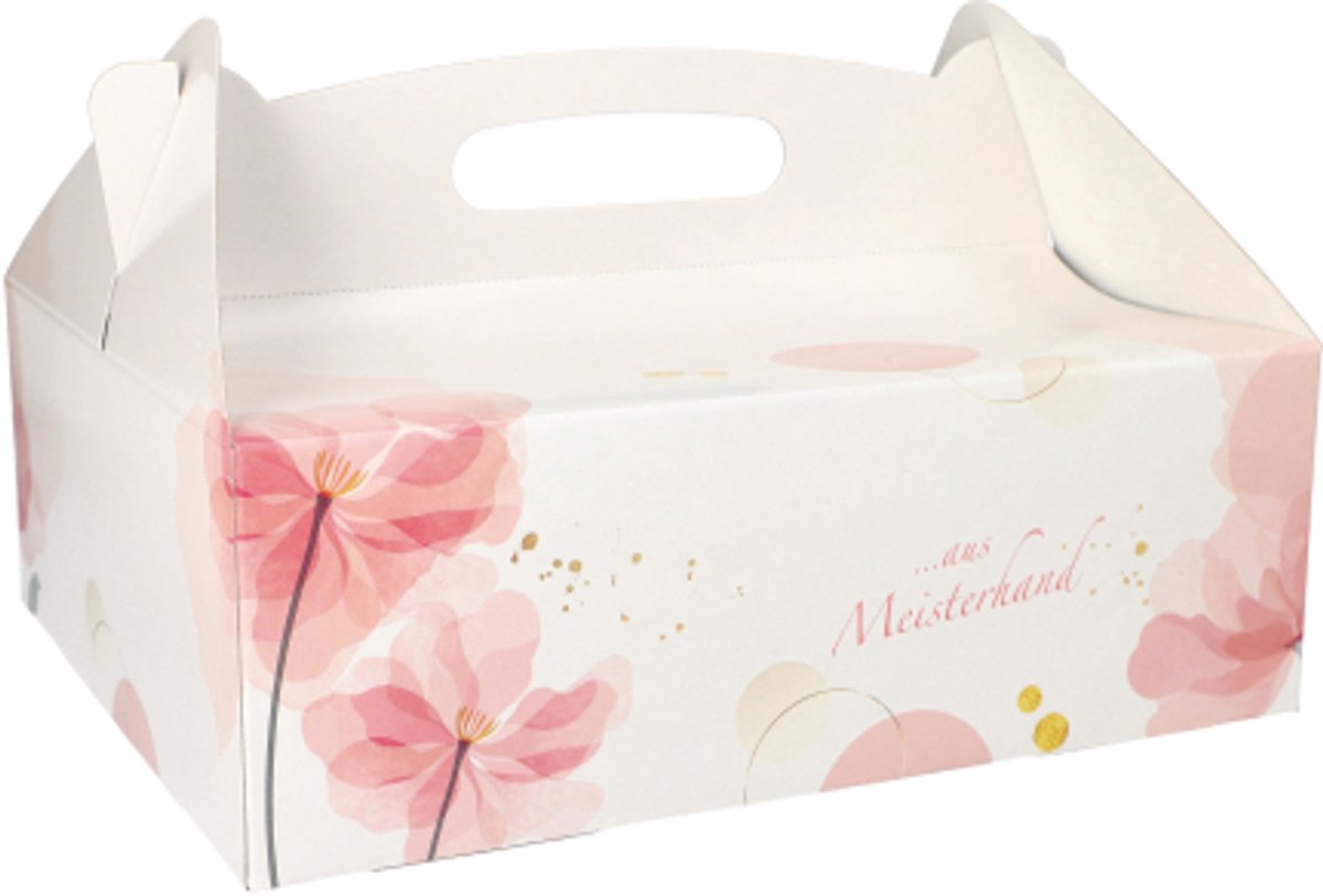 15 Gebakdozen hoekig 26 cm x 22 cm x 9 cm licht-rose met handvaten