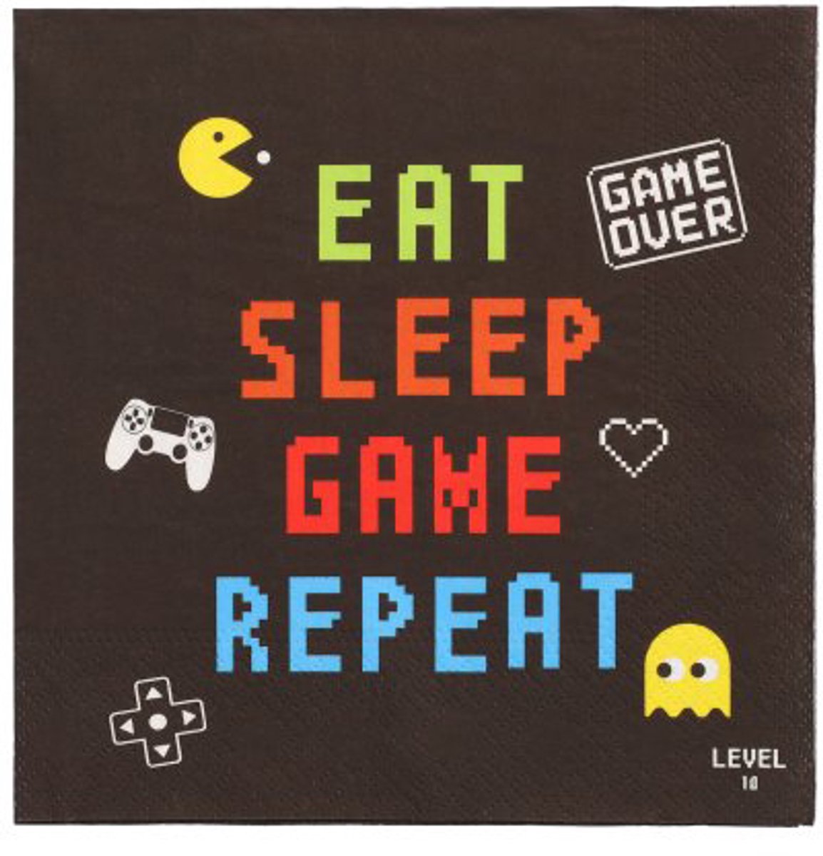 10x 20 Servetten 3-laags 1/4 vouw 33 cm x 33 cm Gamer