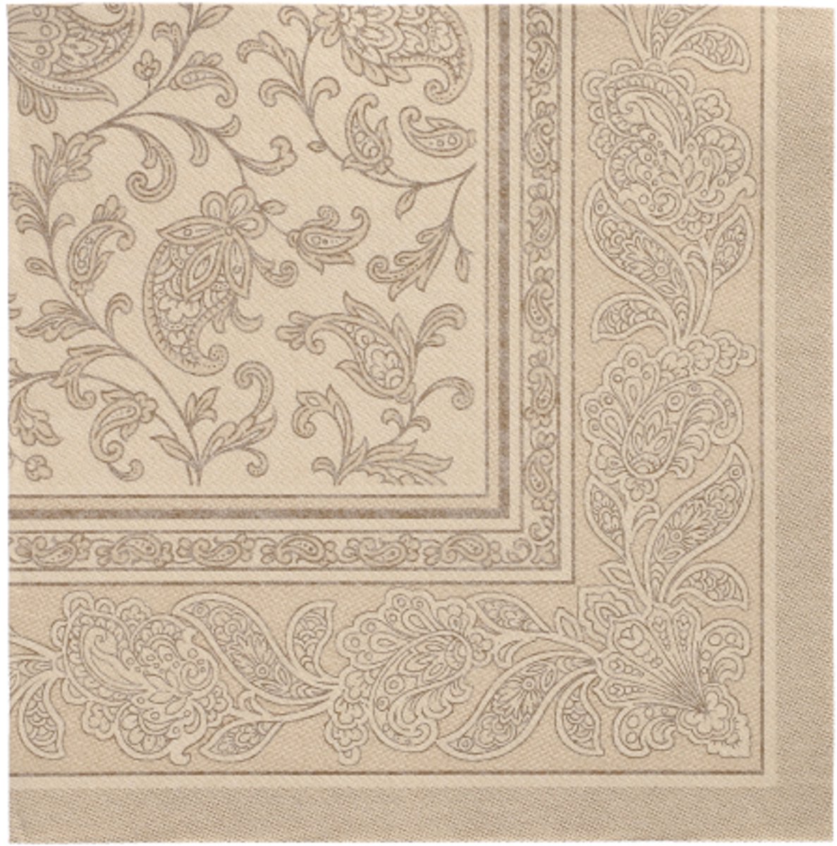 5x 50 Servetten ROYAL Collection 1/4 vouw 40 cm x 40 cm zand Ornaments