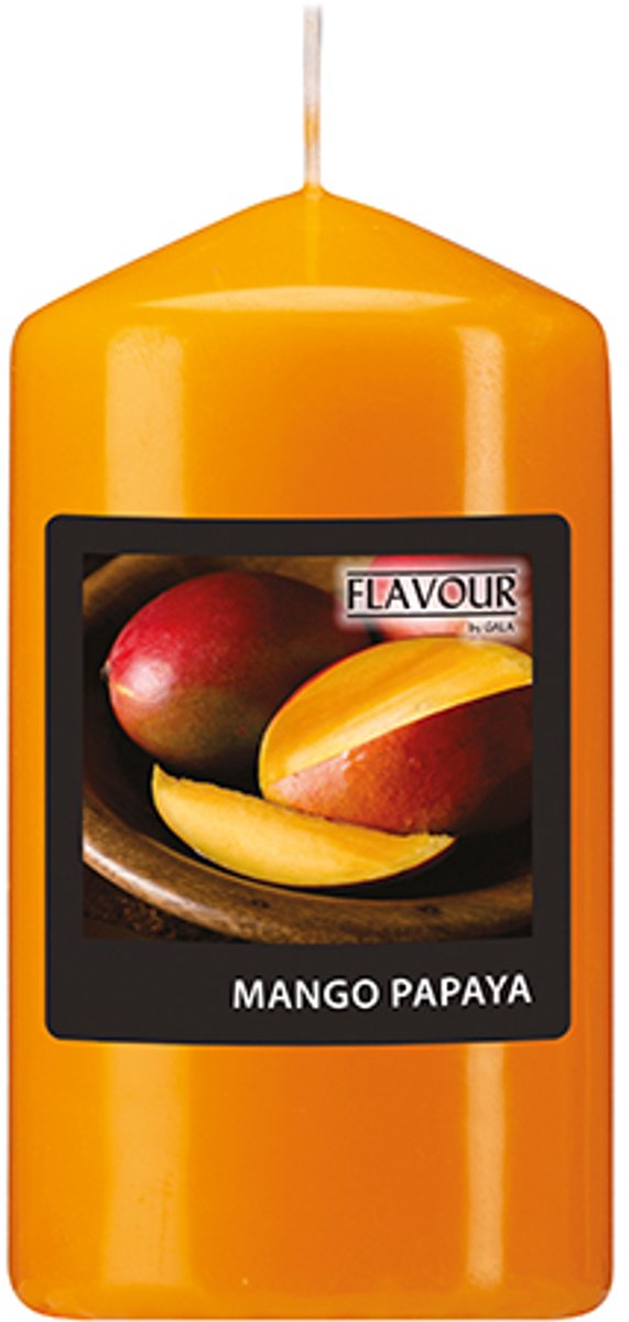 6x GALA Geurstompkaarsen Ø 58 mm · 110 mm perzik - Mango-Papaya