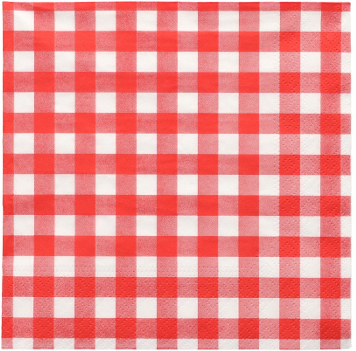 100 Servetten 3-laags 1/4 vouw 33 cm x 33 cm rood Vichy Karo