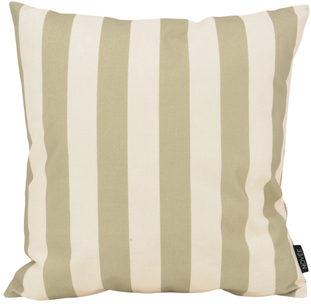 NOVÉE Sunset Stripe Olive - Outdoor Kussenhoes | 45x45 cm | Katoen/Polyester streep olijf