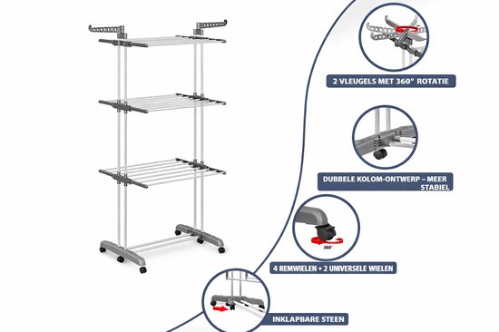 YOUDENOVA Étendoir à Linge Pliable, Séchoir à Linge, Tancarville acec