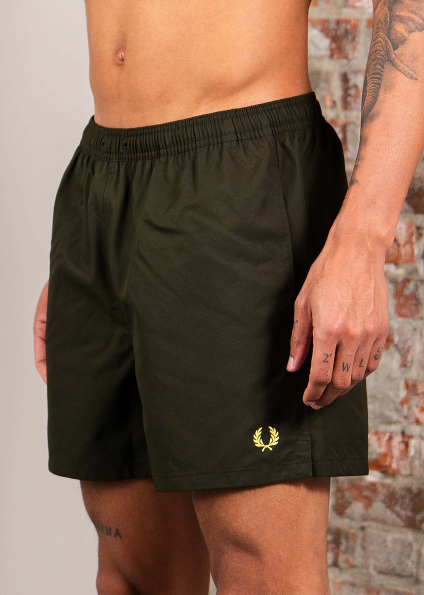 Fred Perry Swimshorts hunting Groen