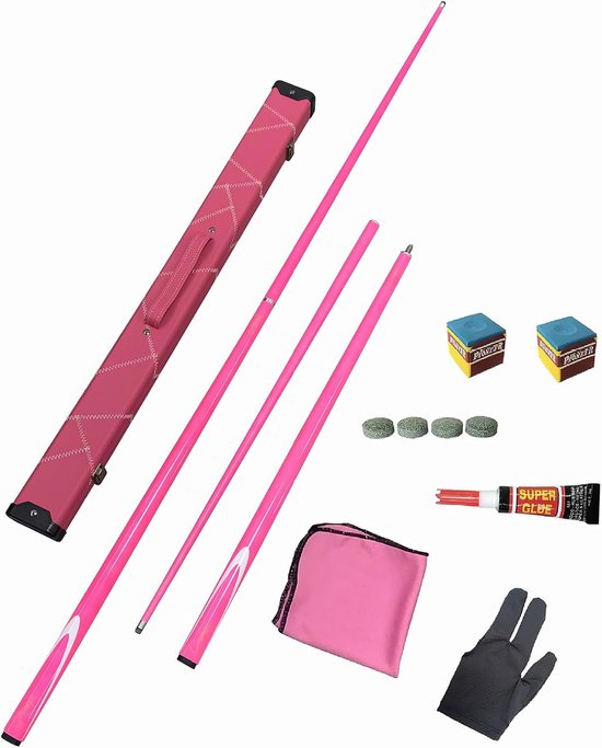 Carbon Biljartkeu - Poolkeu Keu - Biljart Spelen - 1/2 Split Ontwerp - 145 cm Lengte - Wit — afbeelding 2