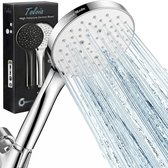 Tolvia Douchekop Hoge Druk - Handdouche met 6 Sproeistanden - Waterbesparende Regendouche - Anti-Kalk Douchekop met Krachtige Waterstraal - Zilver