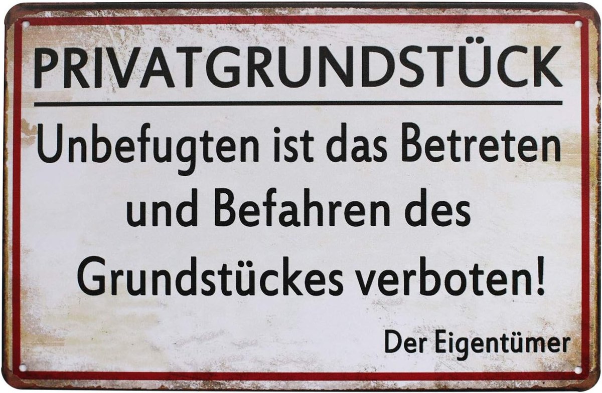 Verboden Terrein Bord - Waarschuwingsbord Metaal - Wanddecoratie Garage - Vintage Stijl - Rechthoekig Ontwerp - Meerdere Kleuren