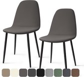 Stoelhoezen in Scandinavische stijl, set van 2, geschikt voor alle eetkamerstoelen, wasbaar, elastische stof, perfect voor de woonkamer, keuken en hotelinrichting- grijs