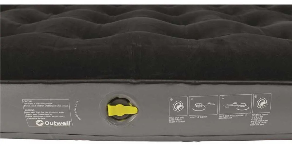 Outwell Classic Eenpersoons Luchtbed zwart/grijs - 185x70xcm