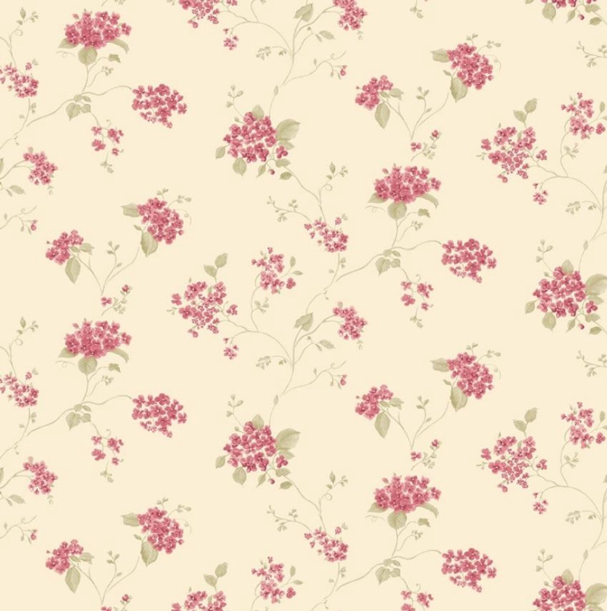 Behang hortensia's - bloemenbehang - romantisch - geel - rood - slaapkamer - scandinavisch - vliesbehang - Miniatures 2