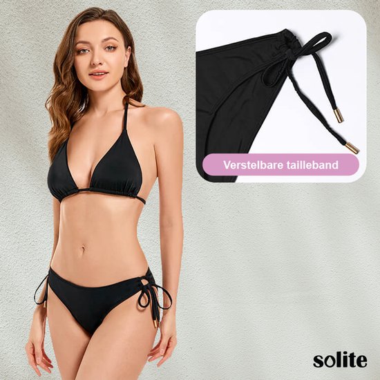 Maillot de Maillots de bain menstruel Solite avec nœuds - Bas de bikini menstruel - Slip de bain menstruel - Taille L