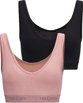 Ten Cate Meisjes stretch BH -2-pack – Cotton – 2-PACK – Paars / Zwart– Comfortabel Katoen Ondergoed – Ademend & Zacht – Voordeelverpakking - Maat 122/128
