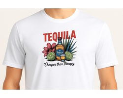 Tequila Cheaper than Therapy - T Shirt - Cute - Sarcastic - GoodVibes - Funny - Gift - Cadeau - Sarcastisch - schattig - lief - feelgood