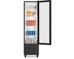 Klarstein Drankkoeler GrandCooler commerciële koelkast 180 L – met LED-verlichting (wit/blauw), instelbare temperatuur 0–10 °C, 3 planken - Drankenkoelkast - voor Bar - Thermostaat - Drankkoelkast - Drankenkoeler - Beverage Cooler