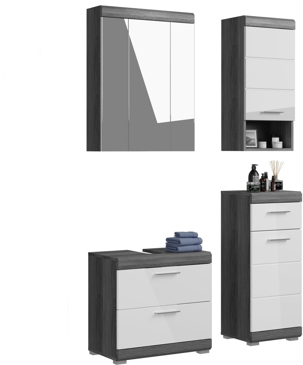 xonox.home Badkamermeubel Scout rookzilver imitatie 112x191x37 cm
