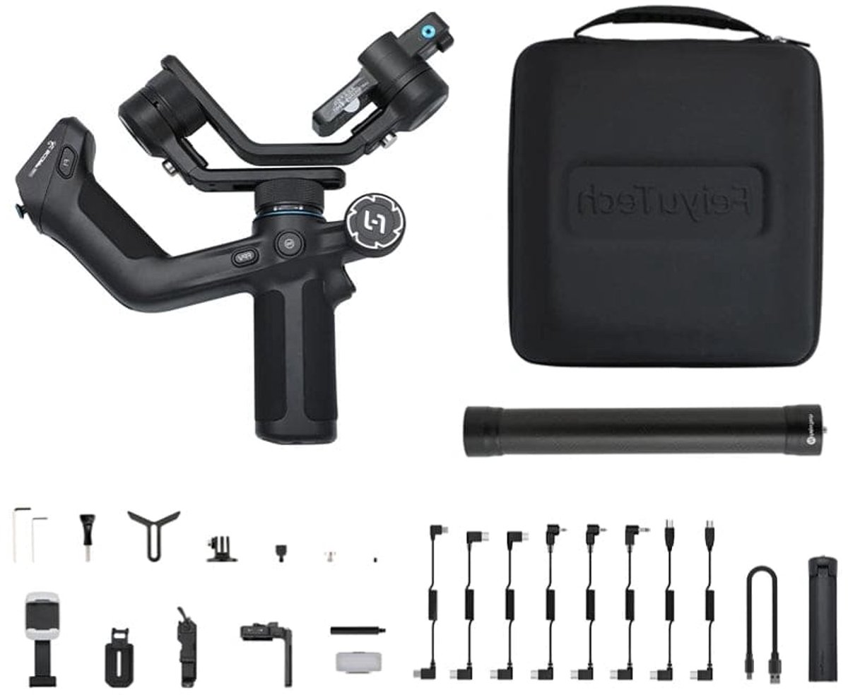 Gimbal Smartphone - Stabilisator voor Smartphone & Camera - Gimbal voor Smartphone & Camera - 3-Axis - Handheld spiegelloos - met AI-tracker Magnetic Fill - 360° - Kantelhoek +170°~-45° - Zwart Kit