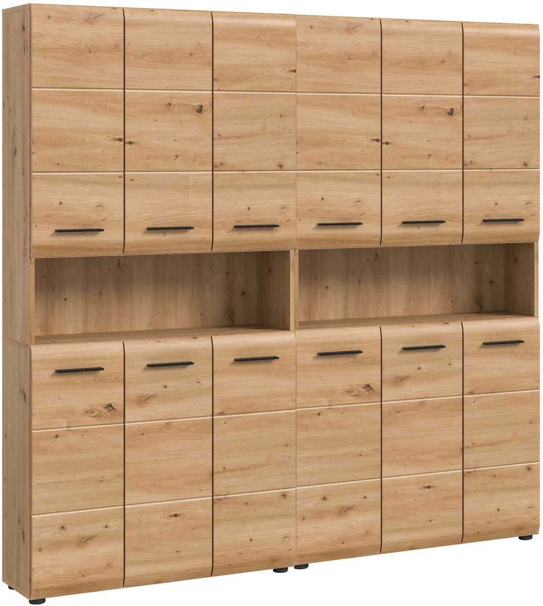 Badmeubelcombinatie Ice Xonox - Artisan Oak - 180x185x30 Cm - Xonox - Badkamer Kolomkast - Bruin - Spaanplaat