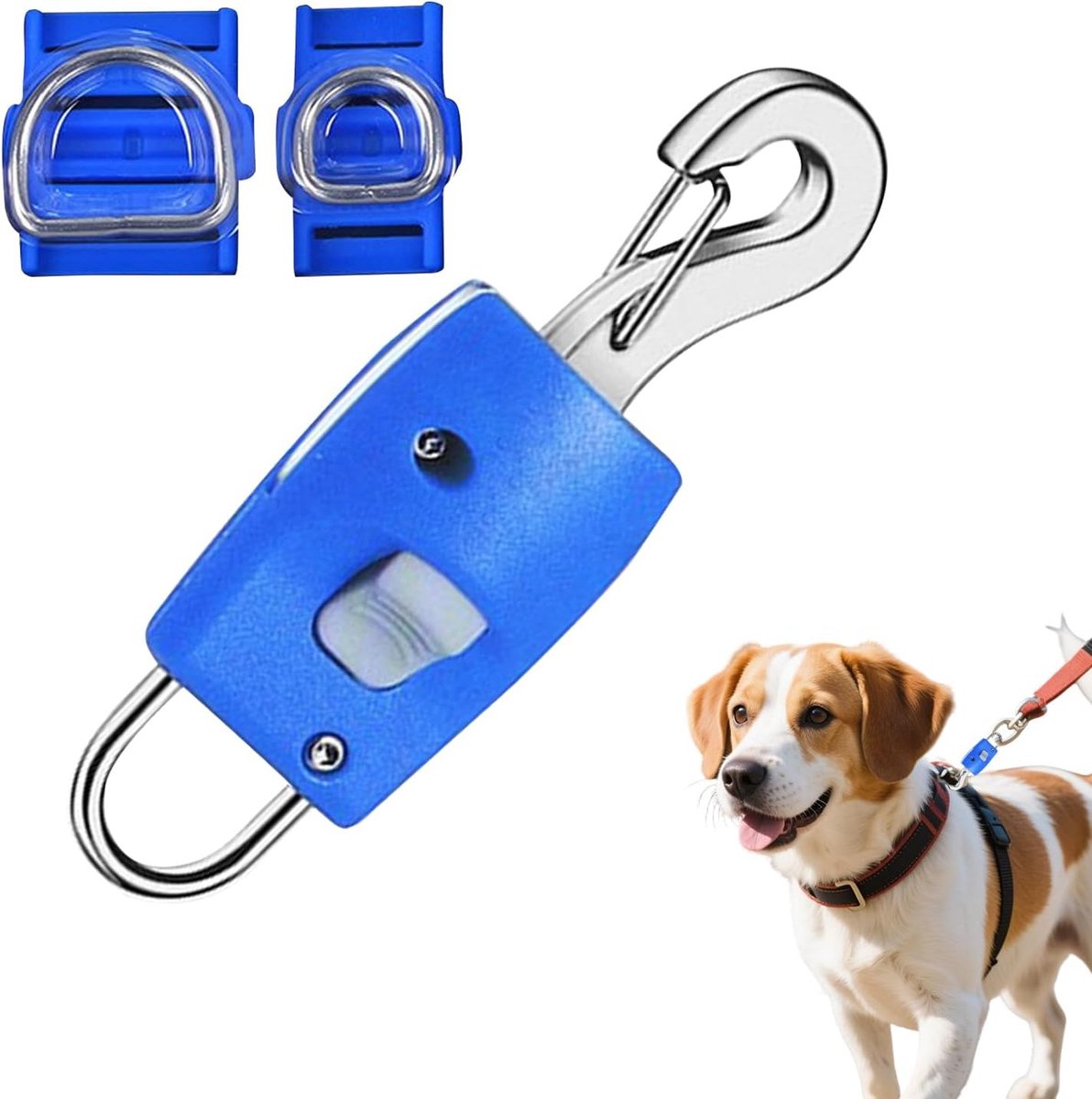 Hondentouw Haken - Snelle Sluitingen - Outdoor Activiteiten - Stabiele Vergrendeling - 8.5x2.5cm - Blauw