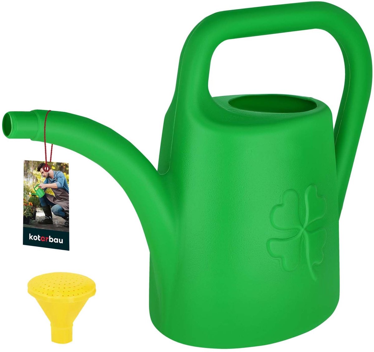 KOTARBAU® Gieter, Kunststof, 4,5 L, Groen, Plantengieter, Afneembare Broes, Voor Binnen En Buiten, Bloemengieter, Gieter voor Binnen, Ergonomisch Ontwerp