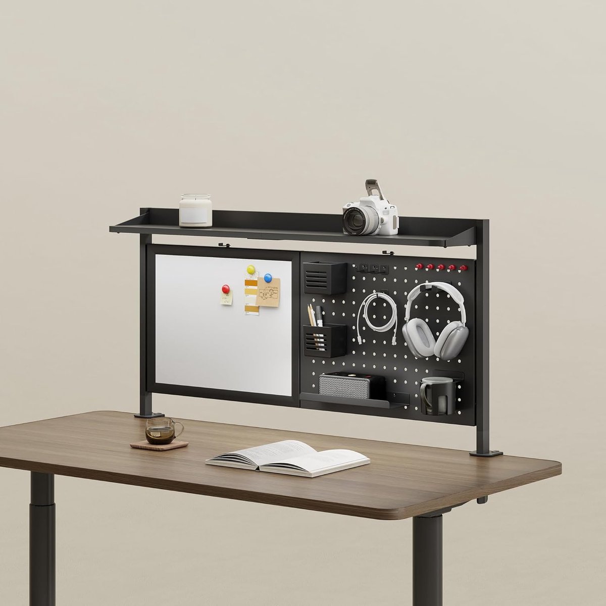 Bureau Organizer - Bureau Opbergrek - Thuiswerkplek Inrichten - Klembevestiging Zonder Boren - 116.5 cm Breed - Zwart