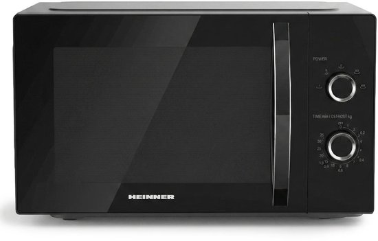 Heinner Magnetron 25L – 800W – 5 Vermogensniveaus – Ontdooifunctie – Draaiknop & Timer – Zwart