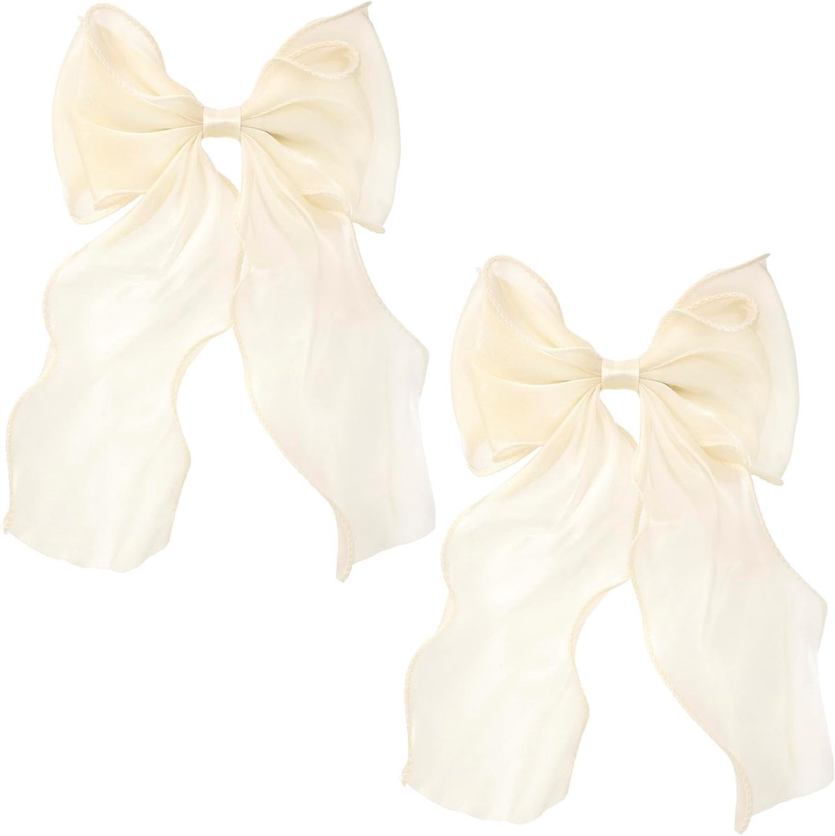 Haarstrikken Dames - Grote Strikken - Chique Kapsels - Zijdeachtig Satijn - 15 x 92 cm - Beige