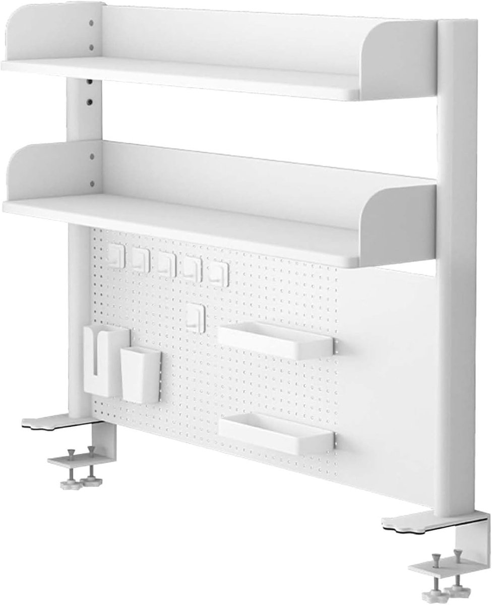 Bureau Organizer - Werkplek Vergroter - Thuiswerken Kantoor - Klem Systeem - 95cm Hoog 20cm Diep - Zwart
