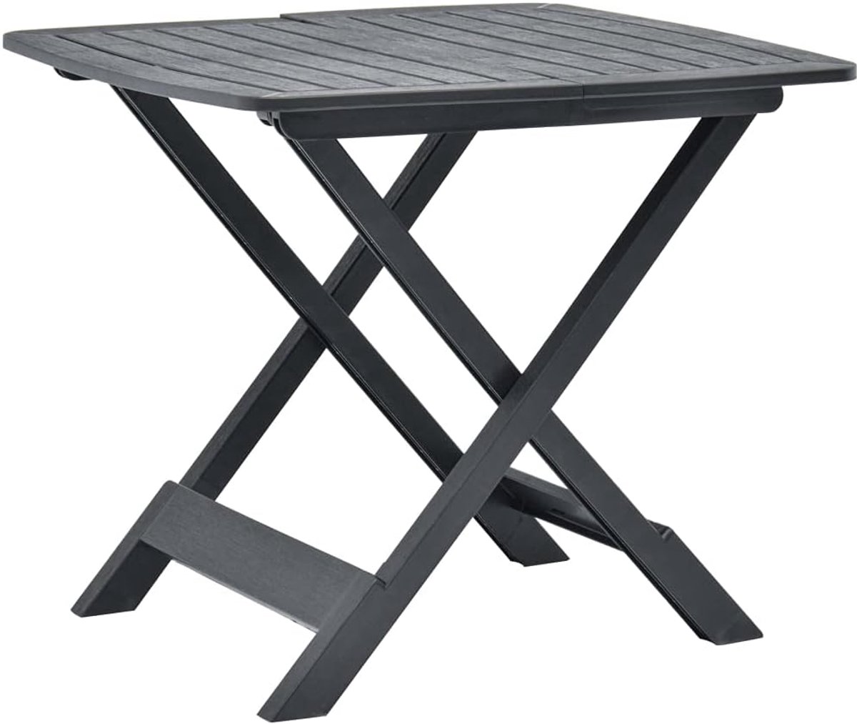 Tuintafel | Buitentafel | Terrastafe inklapbaar 79x72x70 cm kunststof antraciet