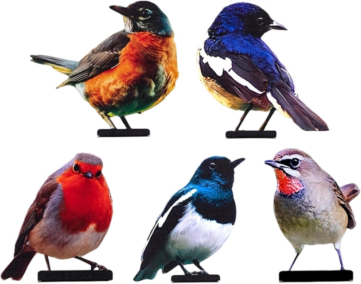 Vogel Hekdecoratie - Tuinkunst Figuren - Buiten Decoratie - Roestvrij Metaal - 28 x 16 cm - Metaalkleur