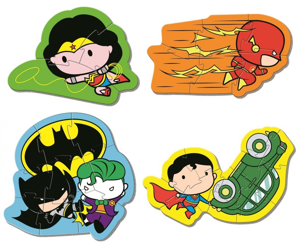 Clementoni - DC Comics Justice - Kinderpuzzelsset - 3, 6, 9, 12 Stukjes - Vanaf 2 jaar
