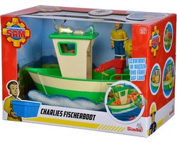 Simba Brandweerman Sam vissersboot speelgoed met figuur - Charlie.