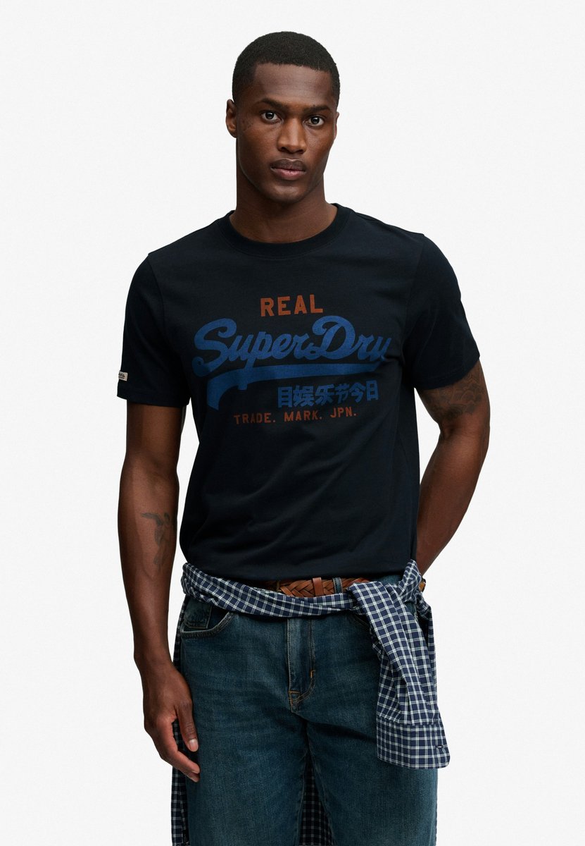 Superdry T-shirt Vl Classic Tee M1012451a Eclipse Mannen Blauw