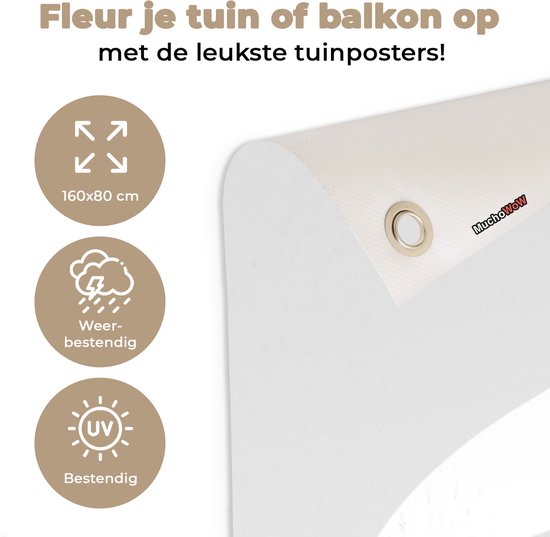 Tuinposter 160x80 cm - Tuindecoratie Spreuken - Quotes Beste Mama Ooit - Best mom - Moederdag - Mama - zwart wit - Poster voor in de tuin - Buiten decoratie - Schutting tuinschilderij - Tuindoek muurdecoratie - Wanddecoratie balkondoek