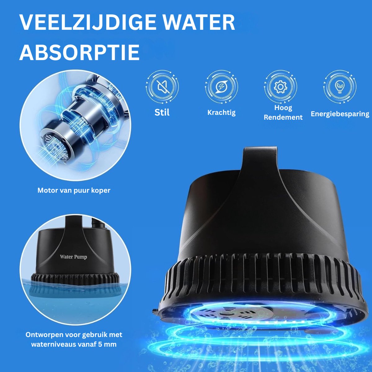 HEZIVO® Regentonpomp - Bewateringspomp Regenton - Tuinpomp - Dompelpomp - 20 W - 1200 l/u – foto 6