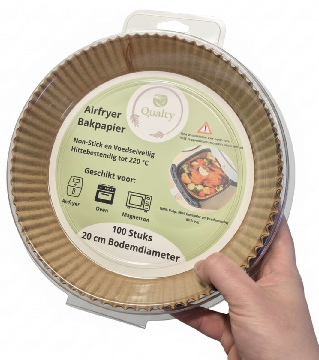 Qualty Airfryer Bakpapier - Bakpapier - Airfryer Wegwerpbakjes - Airfryer Accessoires - Airfryer Bakpapier XXL - 20cm - Rond - 100 Stuks