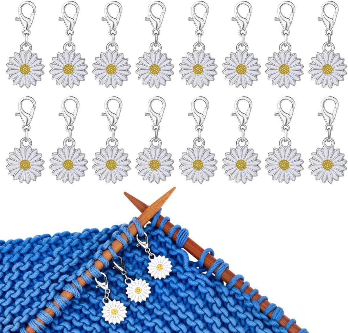 40 Stuks Bloem Haakmarkeerders, Verwijderbare Locking Stitch Charms voor Breien en Naaiaccessoires, Ideaal voor Creatieve Projecten