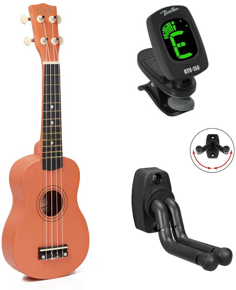 Korala UKS-15 bundel sopraan ukulele Oranje