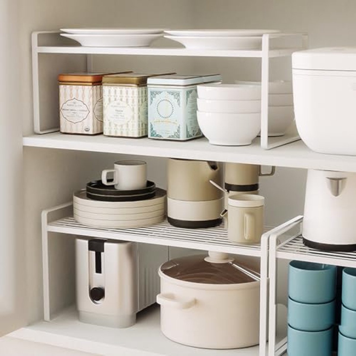 Keukenorganizers wit - Ruimtebesparend - 2 stuks