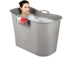 Bath Bucket® - Grijs - 185L - Mobiele Badkuip - Zitbad - Ligbad - IJsbad - Ice Bath - Incl. Slurfje en Kraantje