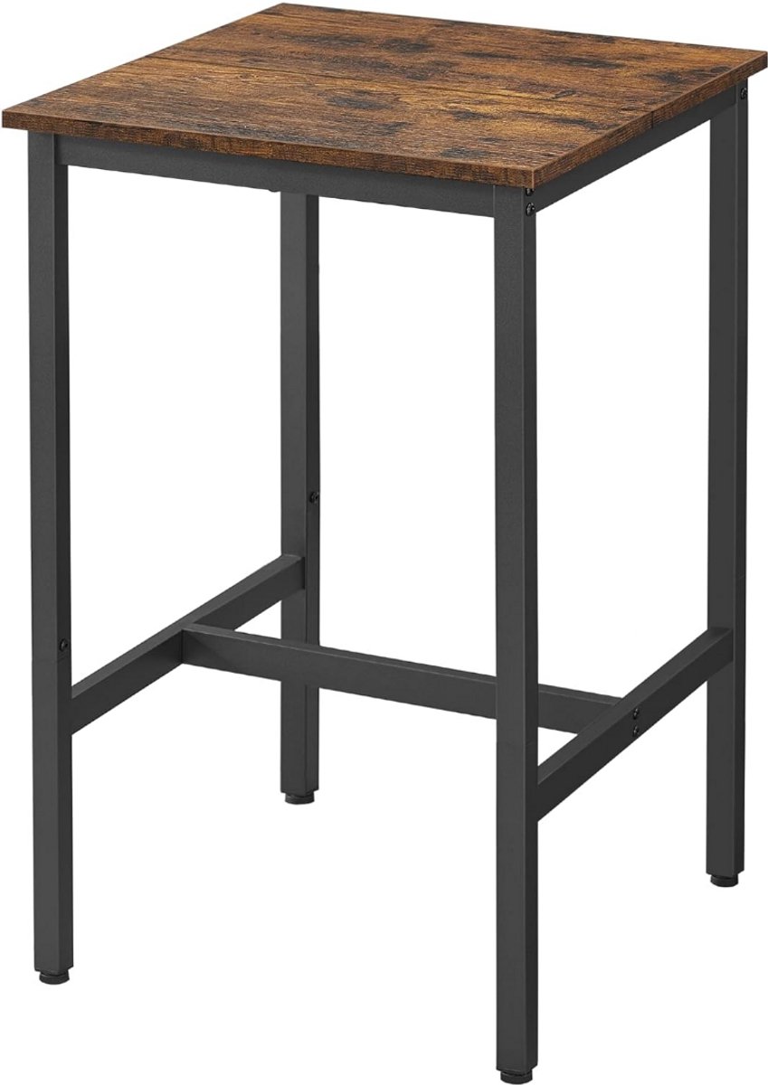 Hoppa! | bartafel | stalen frame - eenvoudige montage - industriële stijl | vintage Bruin-Zwart | 61 x 61 x 91 cm (L x B x H)