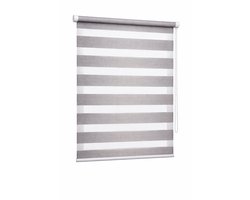 Rolgordijn duo Madeco Must 90x250 cm – Grijs – Lichtdoorlatend & verduisterend – Zonder boren – Dubbele stof (zebra)