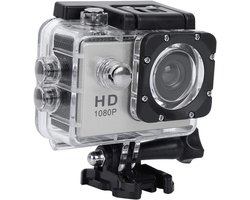 2,0 inch Full HD 1080P waterdichte actiecamera – 30M beeldstabilisatie 16MP sportcamera met bevestigingsaccessoires voor duiken, fietsen, klimmen en zwemmen（grijs）