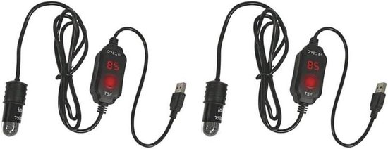 Aquarium Verwarming - Mini Heater - Vissen Verblijf - Digitale Thermostaat - 2 Stuks 10W - Zwart