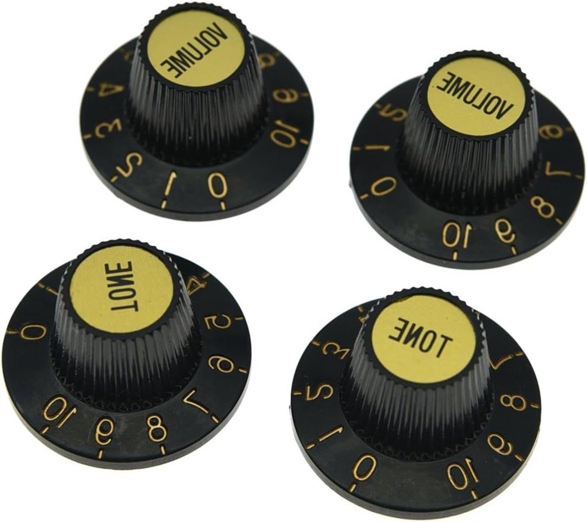 4 Stuks Zwarte Met Gouden Dop LP Metrische Gitaar Witch Hat Knoppen voor SG en Les Paul Gitaren