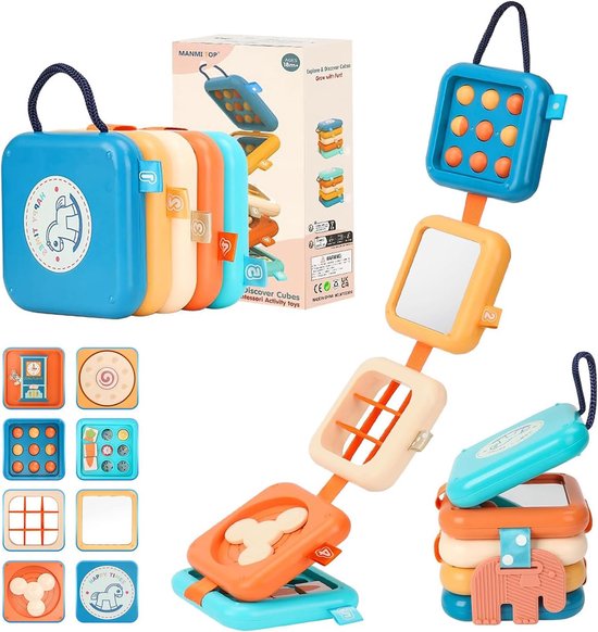 Taishengda - Activiteitenbord voor 1-jarigen - Montessori speelgoed - Sensorisch Speelgoed - 8-in-1 sensorisch reisspeelgoed voor peuters - Educatief Spel - Busy Board - voor Thuis en Onderweg
