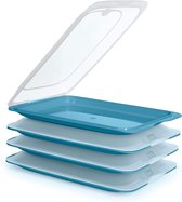 Boîtes de produits frais Boîte de produits de viande Réfrigérateur Boîte de stockage de produits frais Réfrigérateur Garnitures Boîte de stockage Garnitures de pain Empilable avec couvercle