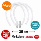 Melkbuis slangset voor Jura ENA E8, GIGA 6 10 W10, IMPRESSA J6 J8 J8twin Z5 Z6 Z7 Z8 Z9 Z10, S8 S80 WE8 volautomatische koffiemachines (3 melkslangen, 6 HP3 melkslangconnectoren,Reinigingsborstel
