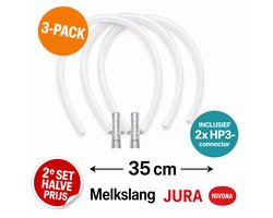 3 x melkslang o.a. voor Jura - incl. 2 x HP3 connector - siliconen cappuccino slang melk - 3-pack - Jura E8 S8 J8 J10 X8 - Nivona - Melitta - 35 CM - Voordeel - cappuccinatore - melkslangenset