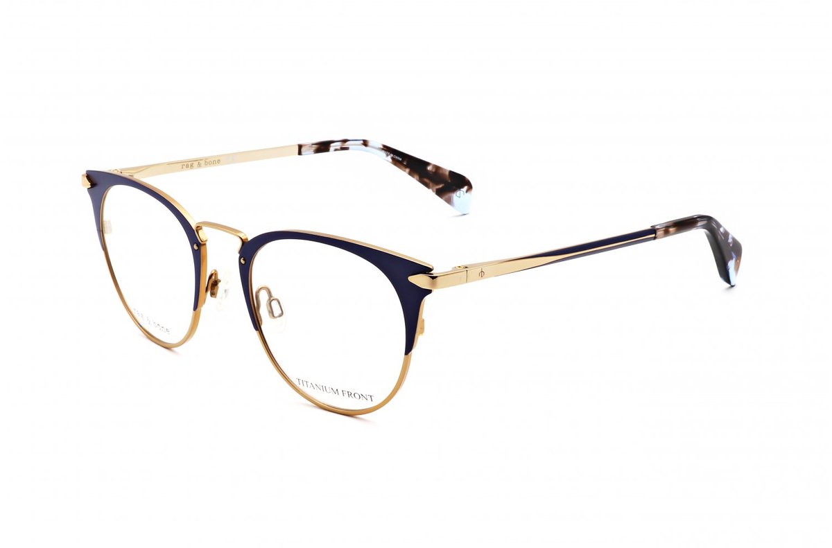 Rag & Bone RNB3016 Matt blue rose gold 49/21/145 WOMAN Brilmonturen