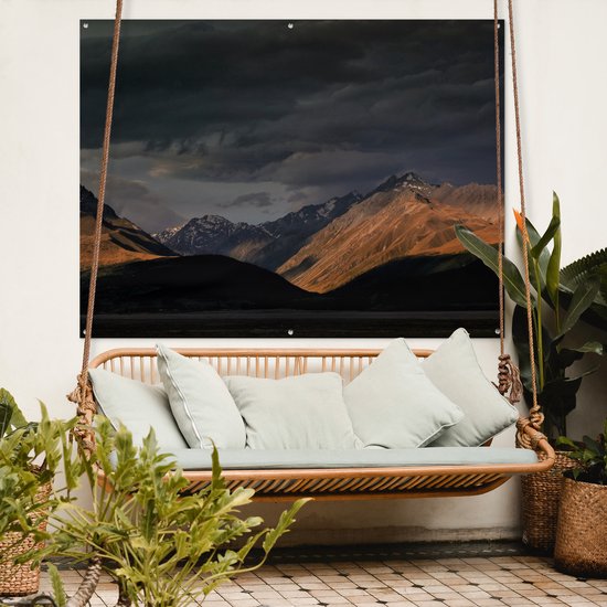 Dark sky over Aoraki National Park / Mount Cook on South Island Garden Poster 160x120 cm - Garden Canvas / Outdoor Peintures for Outdoor (décoration de jardin) XXL / Groot format!